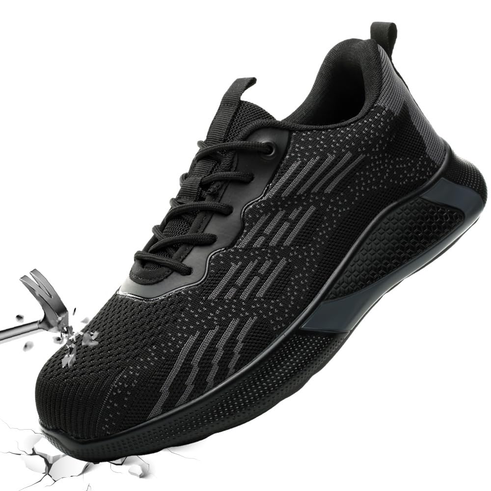 Scarpe Antinfortunistiche Scarpe da Lavoro Uomo Donna Scarpe Protettive Traspiranti Antiscivolo con Puntale in Acciaio per Unisex 36-46