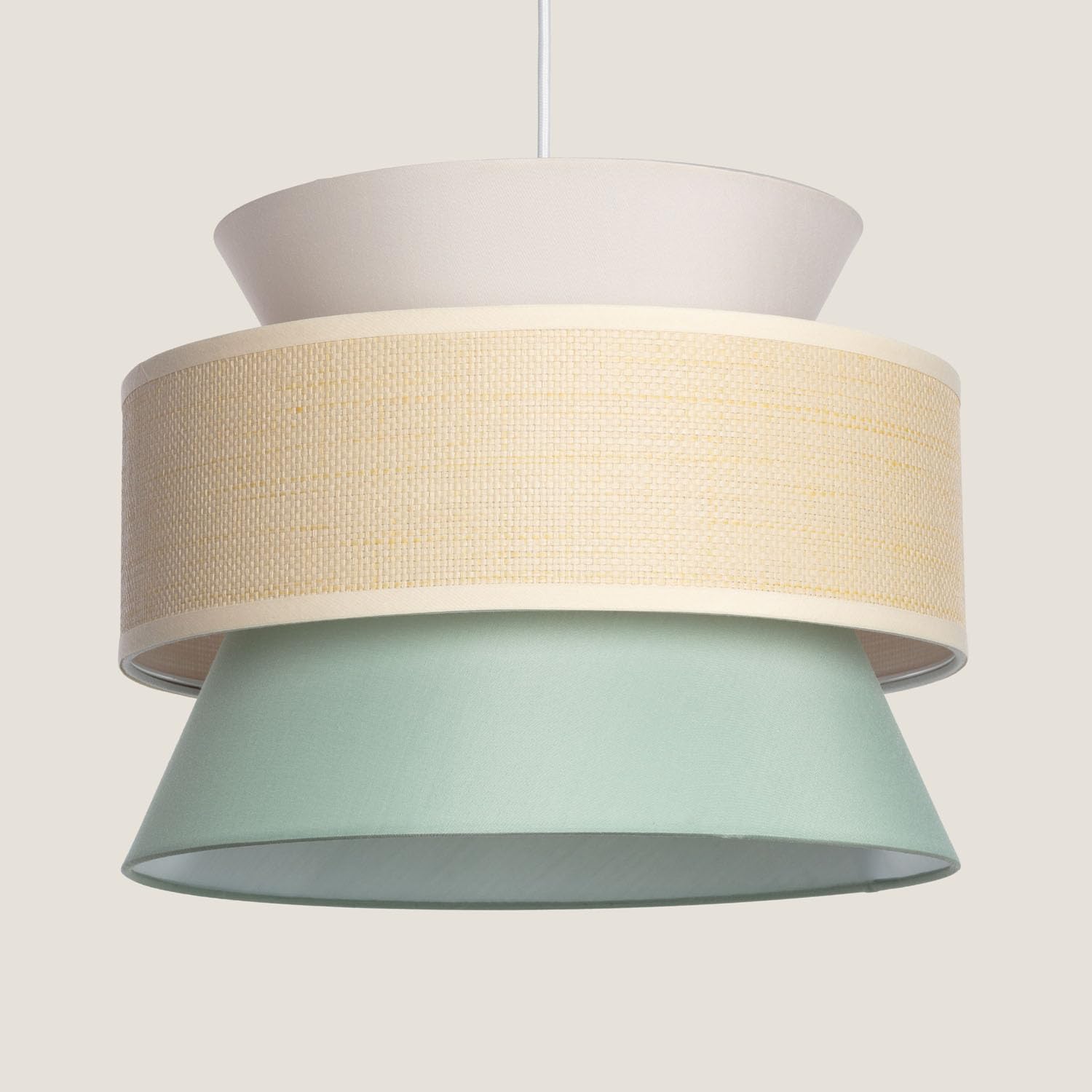 LEDKIA LIGHTING - Lampada a Sospensione Chulu | Design Elegante e Classico | Compatibile con Lampadina LED E27 | Per Interni IP20 | Uso Versatile in Casa e Ufficio, Verde, Tessuto