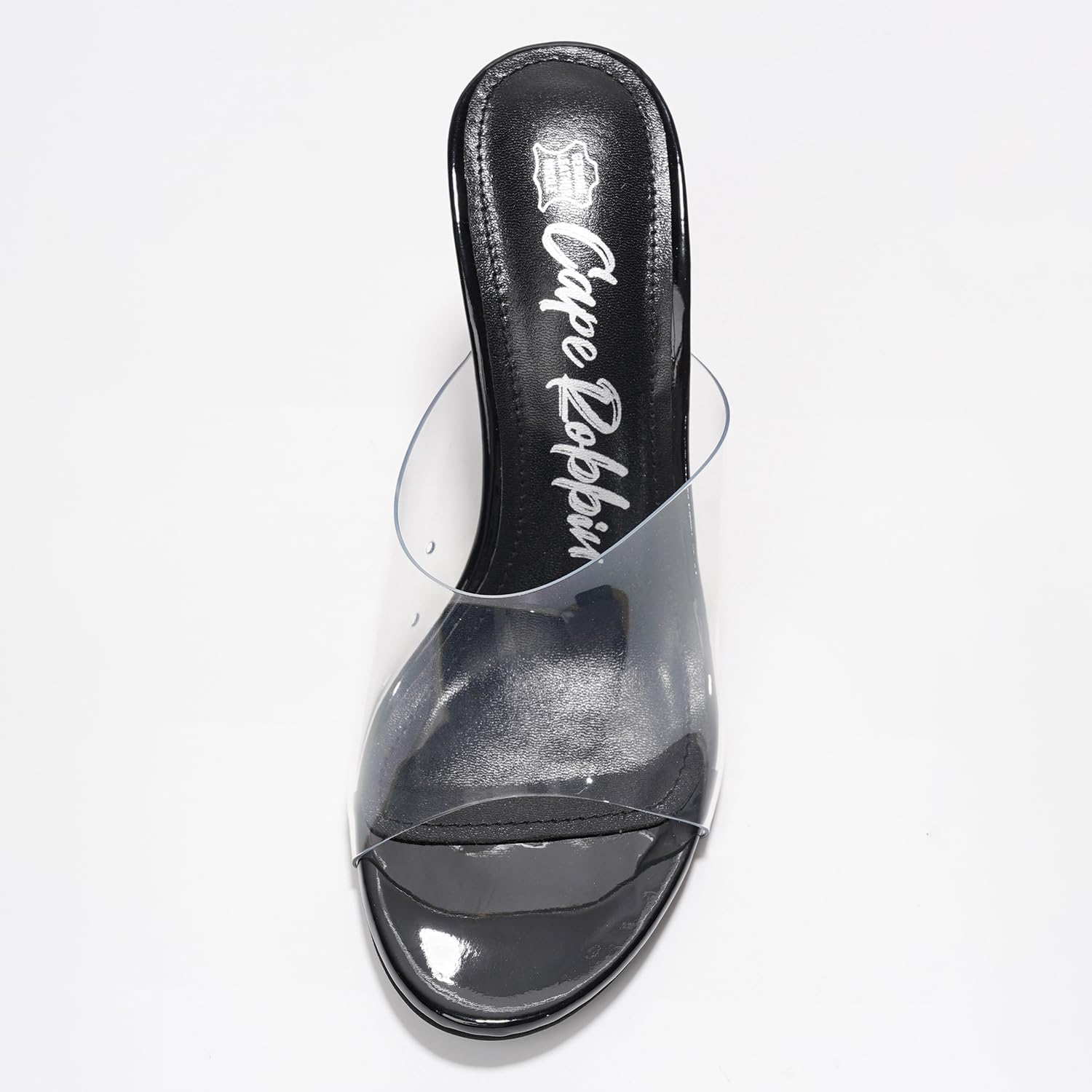 Cape Robbin Women's Clear Chunky Heels Slip On Open Toe with Transparent Upper, 3.5 Inch Lucite Block Heel & Leather Insole Platform Wedges (Fusion.A) - Image 4