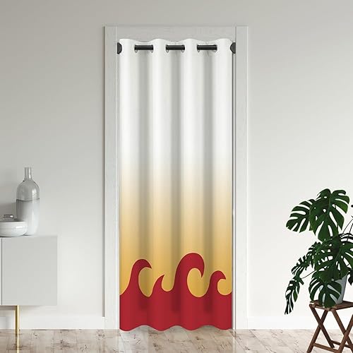 Demon Rengoku Kyoujurou - Cortinas opacas para puerta de anime, para armario de dormitorio de niños, con ojales, aislamiento térmico, cortinas de