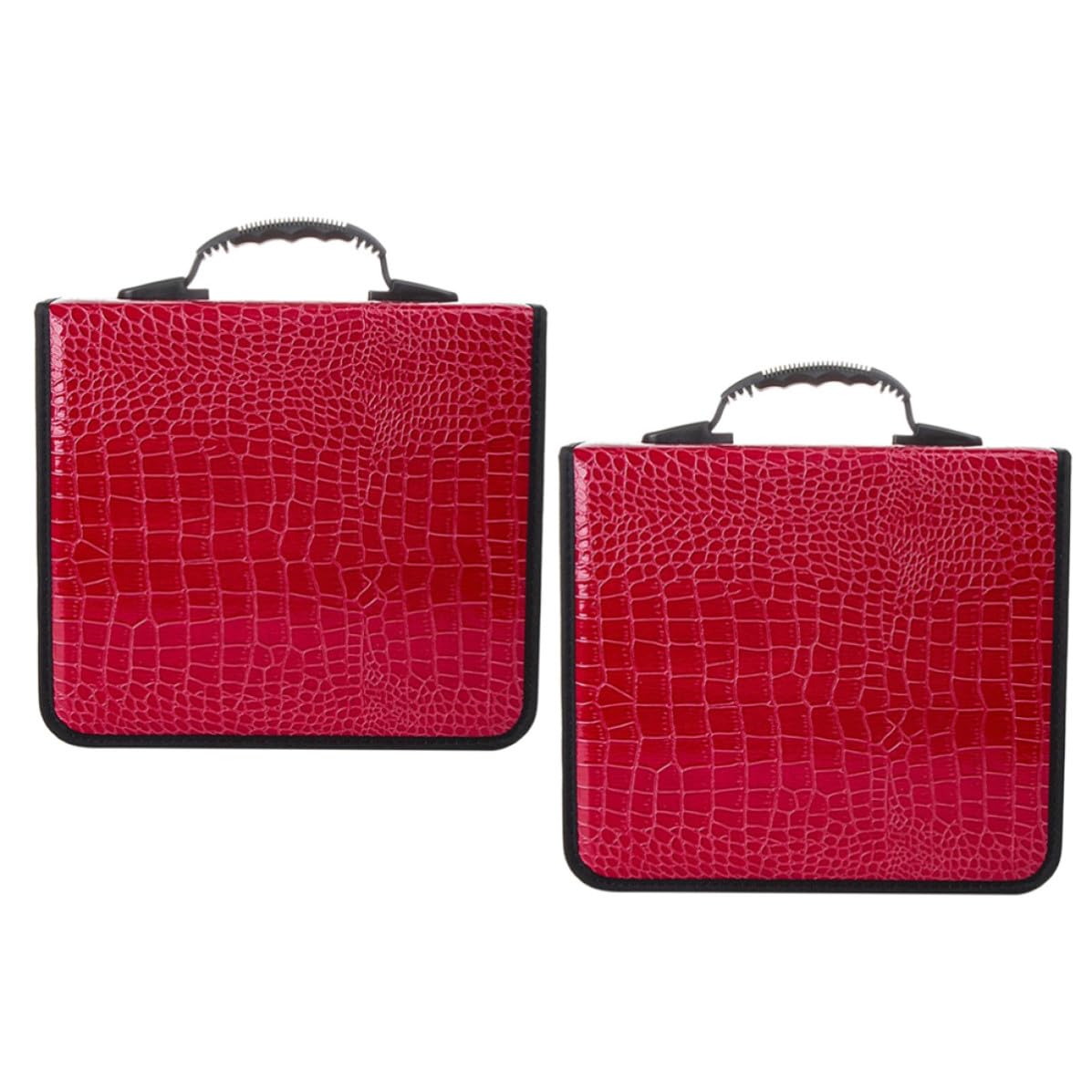 Ciieeo 2 Pezzi Borsa per CD e Dvd in Pu Cerniera, capacità, Resistente all’Usura, Stile alla Moda, Colore Rosso, Adatta per Casa e Auto