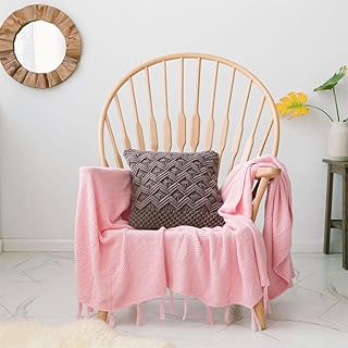 Około 130 x 170 cm różowy koc na sofę koc dzianina biuro klimatyzowany koc tkanina gruby i wygodny lekki i miękki koc na sofę odpowiedni na wszystkie pory roku lekki i miękki sofa bl