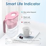 Waterdrop PT-05P Water Filter Pitcher, 7-Cup Capacity, NSF Certified, 5X Longer Filter Life, Up to 200 Gallons, for Fridge, Countertop, and Gift Giving, Reduces PFOA/PFOS, Chlorine, Pink