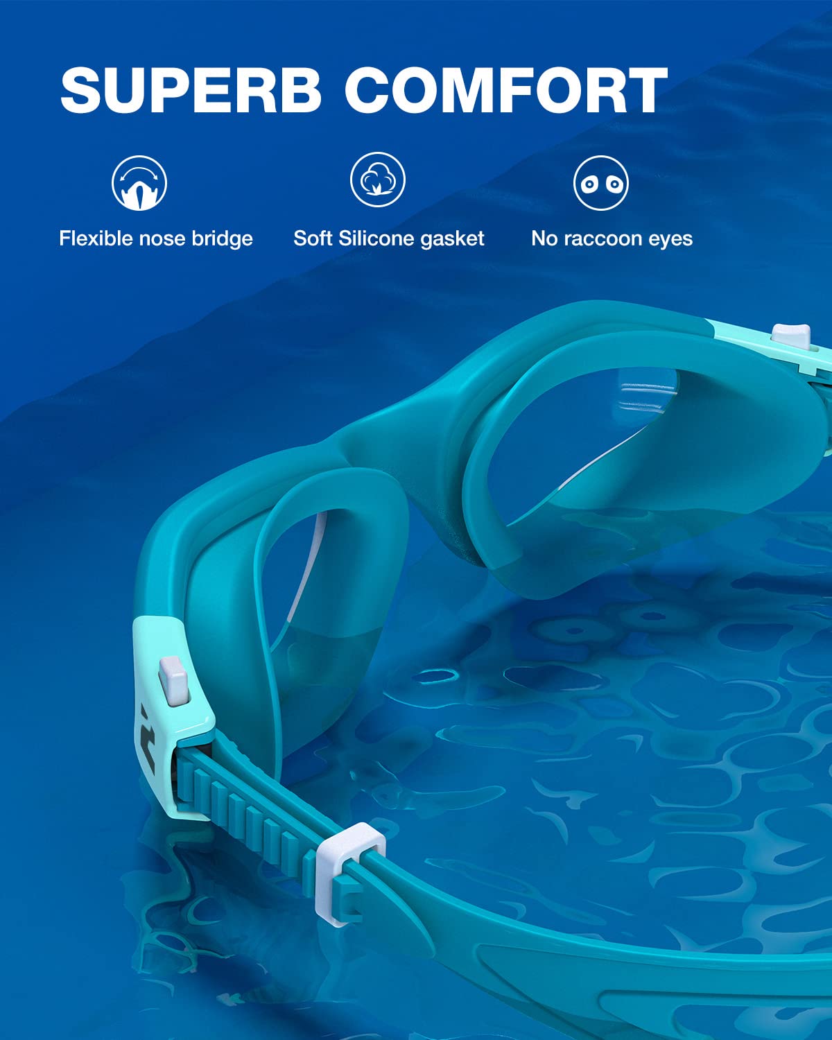 ZIONOR Gafas de natación G1 SE antivaho para adultos, hombres y mujeres