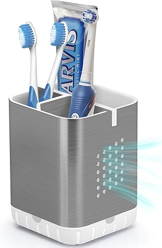 Miniatura 7 de Boperzi Portacepillos de dientes para baños, soporte desmontable para cepillos de dientes eléctrico, soporte para cepillos de dientes para niños,