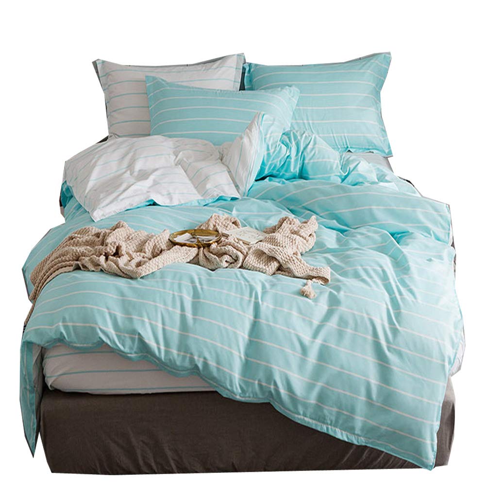 Housse de couette 200x200cm avec 2 taies d'oreiller pour parure de lit adulte