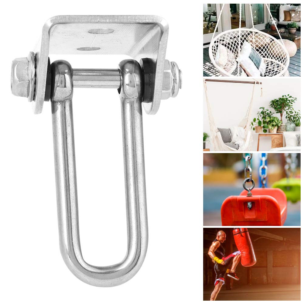 Pilipane Stainless Steel U Type Suspension Swing Hanger Hook Fixed Plate Hammock Hanging Chair Accessory Heavy Duty Swing Hangers for Outdoor Swing and Indoor Sandbag 304 Stainless Steel