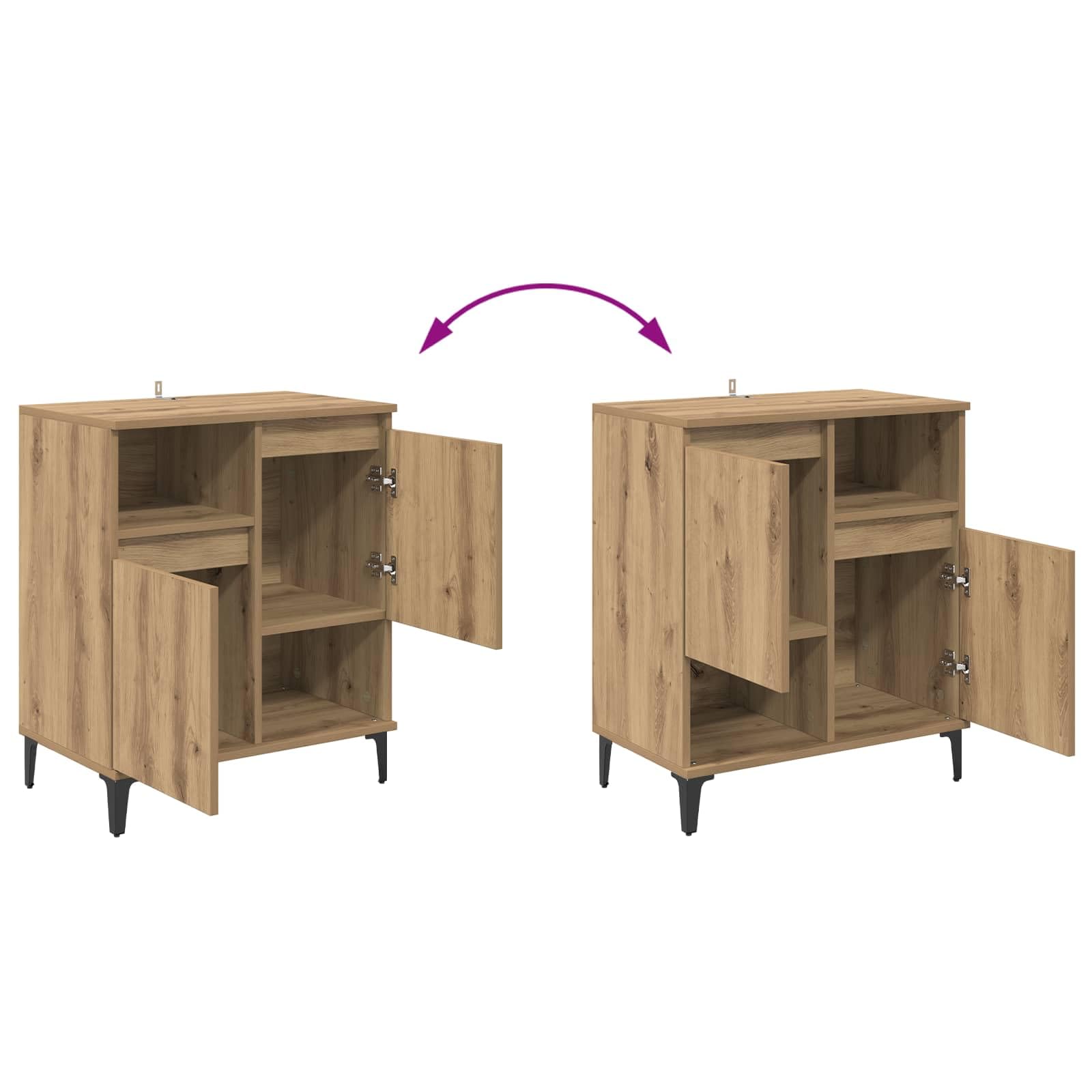 vidaXL Aparador Roble Artisan 60 x 35 x 70 cm Madera de ingeniería