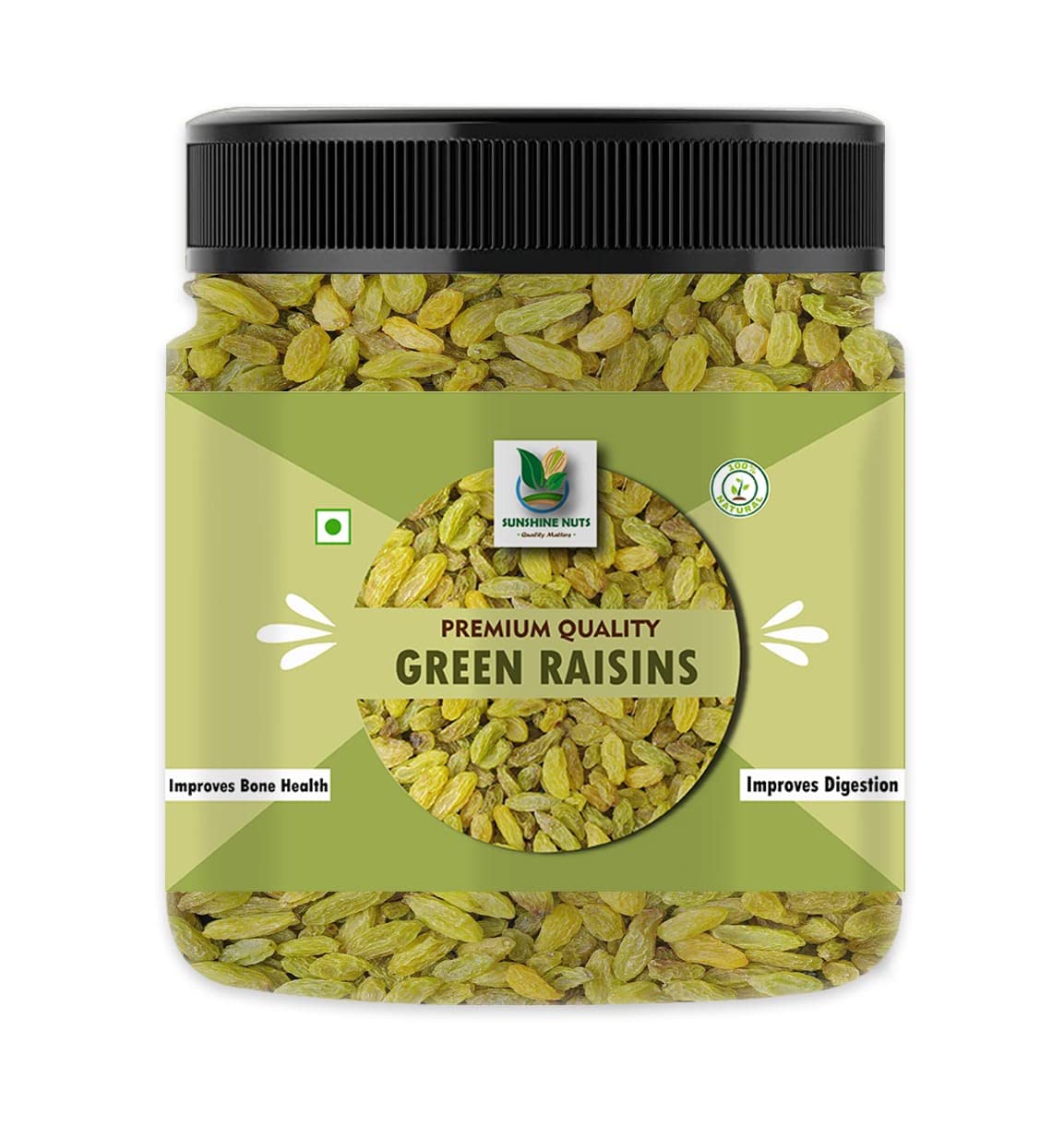 SUNSHINE NUTS Seedless Green Raisins, Nutritious Rich in Iron & Vitamin