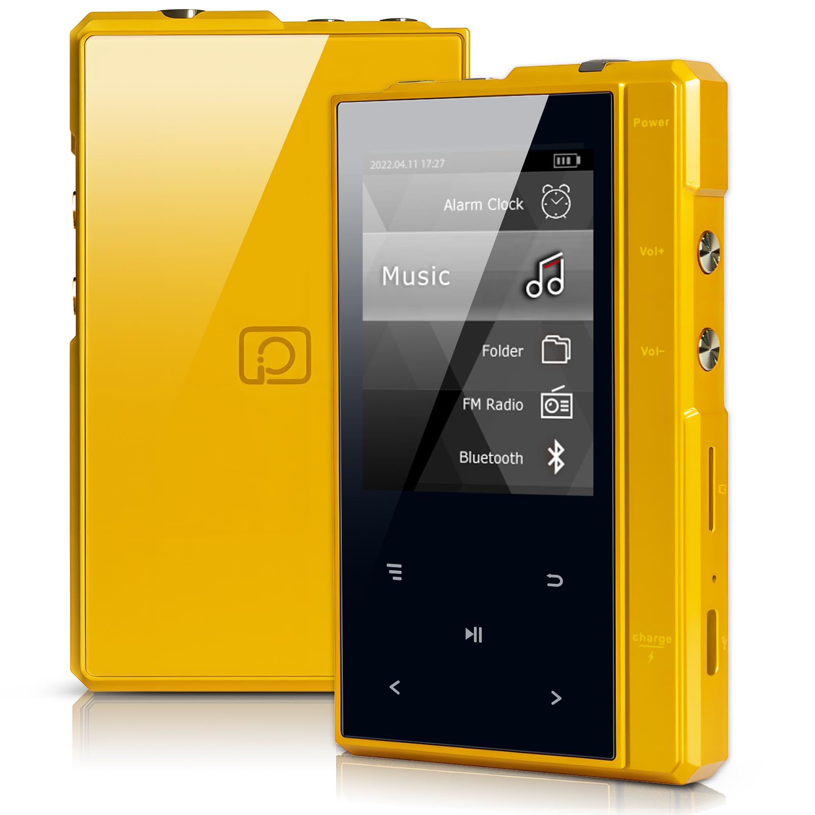 32GB MP3 Player with 90 Hours Long Battery Life,Bluetooth 5.0,Phinistec Z6 Digital Audio Player with Sturdy and Durable Metal Frame, 2.4'' IPS Glass Screen,FM Radio,Support up to 256GB