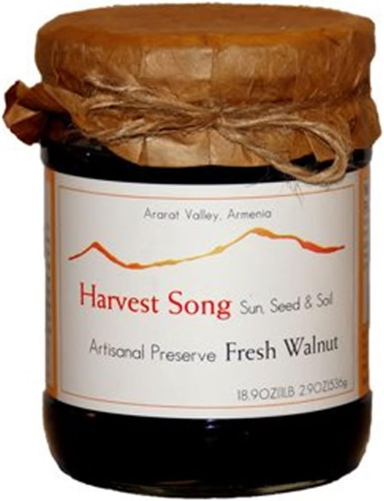 Fresh Walnut Preserve - artisanal fruit conserve - 18.9 oz/536 gr by Harvest Song, Armenia.