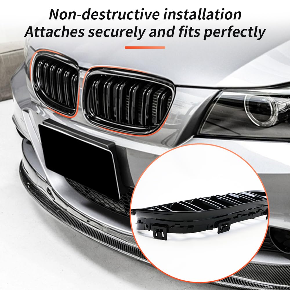 Kühlergrill V-Verstrebung Für BMW E90 E91 E92 E93 | Frontgitter Stütze Pulverbeschichtet