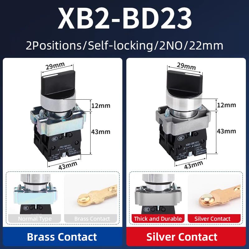 Bouton rotatif autobloquant ZB2 avec contacts en argent