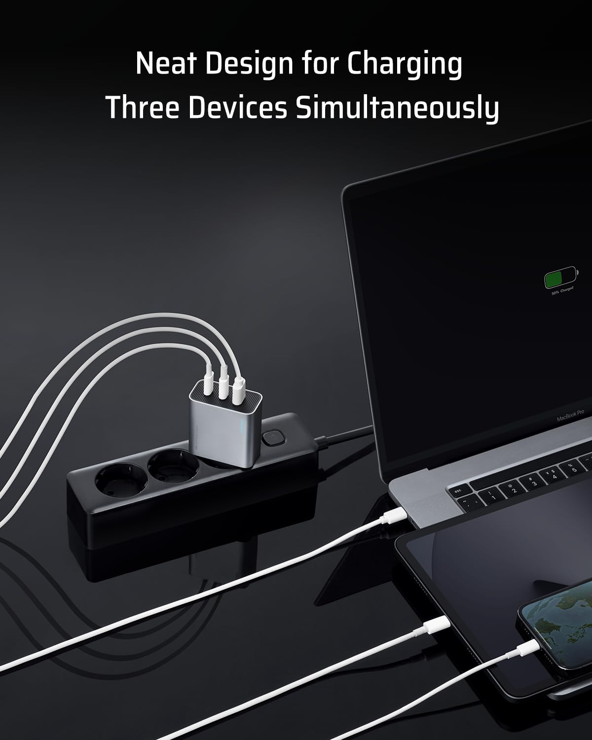 CUKTECH Caricatore USB C 65W, Gan Caricabatterie Rapido Multiplo USB Alimentatore Portatile PD Compatibile con Samsung Galaxy S23Ultra/S22/iPhone 15 pro/Laptop/MacBook Pro/Tablet/Steam Deck