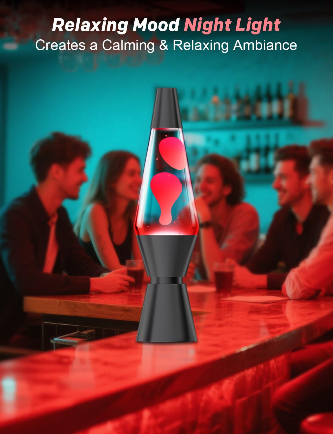 AONESY Lampa lawowa XXL, 17 zmiennych kolorów, możliwość regulacji: lampa lawowa, duża, z pilotem zdalnego sterowania, duża, dla dzieci i dorosłych, czarna, 37 cm, czarna
