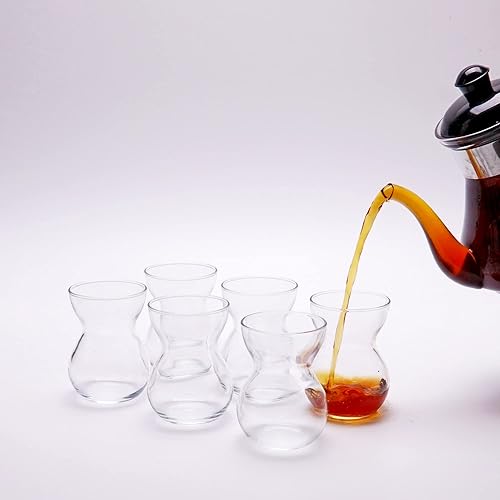 Miniatura 7 de The Buybox - Vasos de té turco (6 piezas), tazas de té árabe persa y vasos de degustación de whisky (5 oz/4.9 fl oz)
