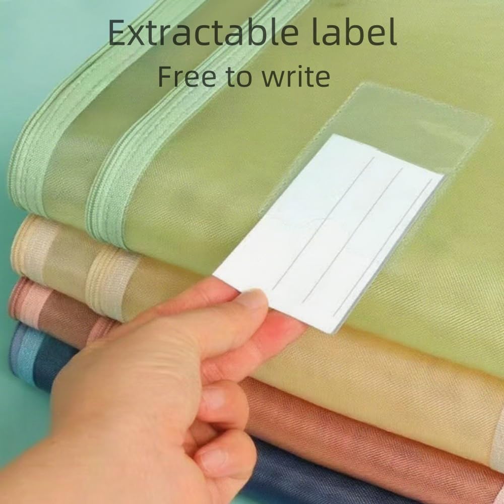 Oaygat 4 Pack A4 Plastic Wallet Folders Wallets Document Folder Pockets Envelopes Waterproof Mesh Book Bag Double Layer File Document Wallets Plastic Wallets Folders - Image 3