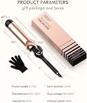 Large Curling Iron 2 Inch, Ceramic Long Barrel Hair Curling Wand, Hair Styling Tool, Dual Voltage, LCD Display, White