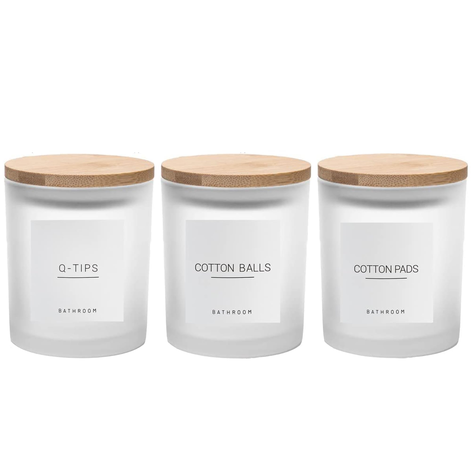 Ezebesta 3 Pack Glass Canisters with Wooden Lids