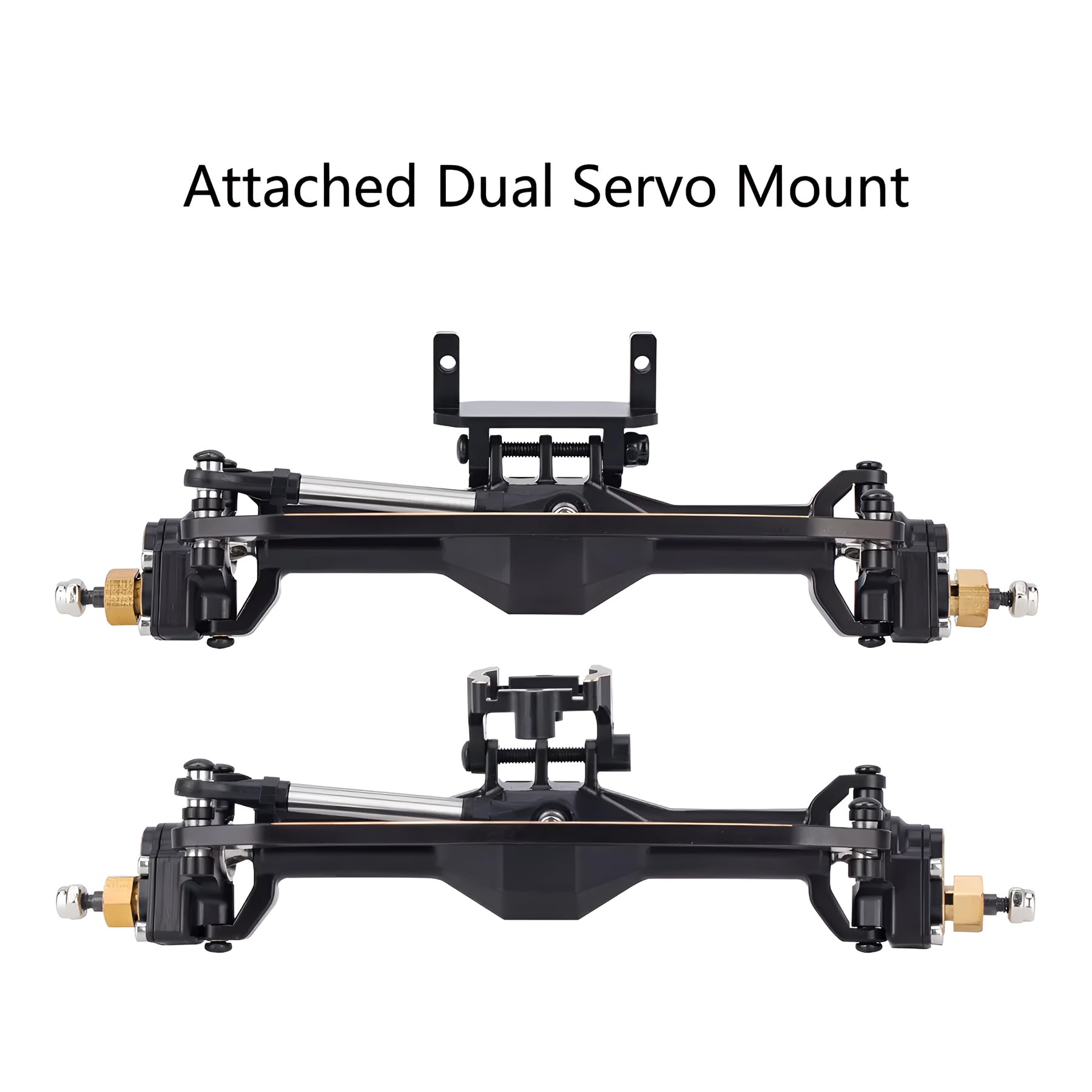 TRX4M Axles, Front & Rear Complete 216.4g +10mm Brass CNC Widen TRX4M Portal Axles with Lay-Down Servo Mount & Links for 1/18 RC Crawler Car TRX4M Upgrades