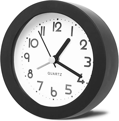 Reloj despertador con luz de fondo, 4.5 pulgadas, bonito reloj de escritorio verde analógico, para sala de estar, dormitorio, mesita de noche,