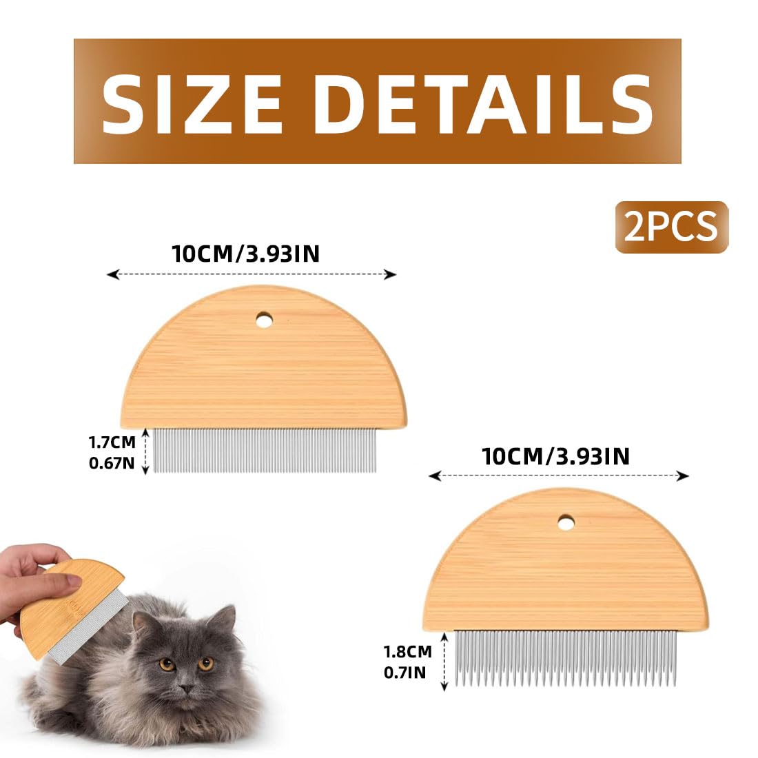 anti puces - 2 pcs Peigne Anti puces pour Chat/Chien,Pas de matière Plastique,Peigne a Puce,Brosse Chat,Peigne Chien,Anti-puces, poux et tiques pour Chiens,Anti-Puce Chaton