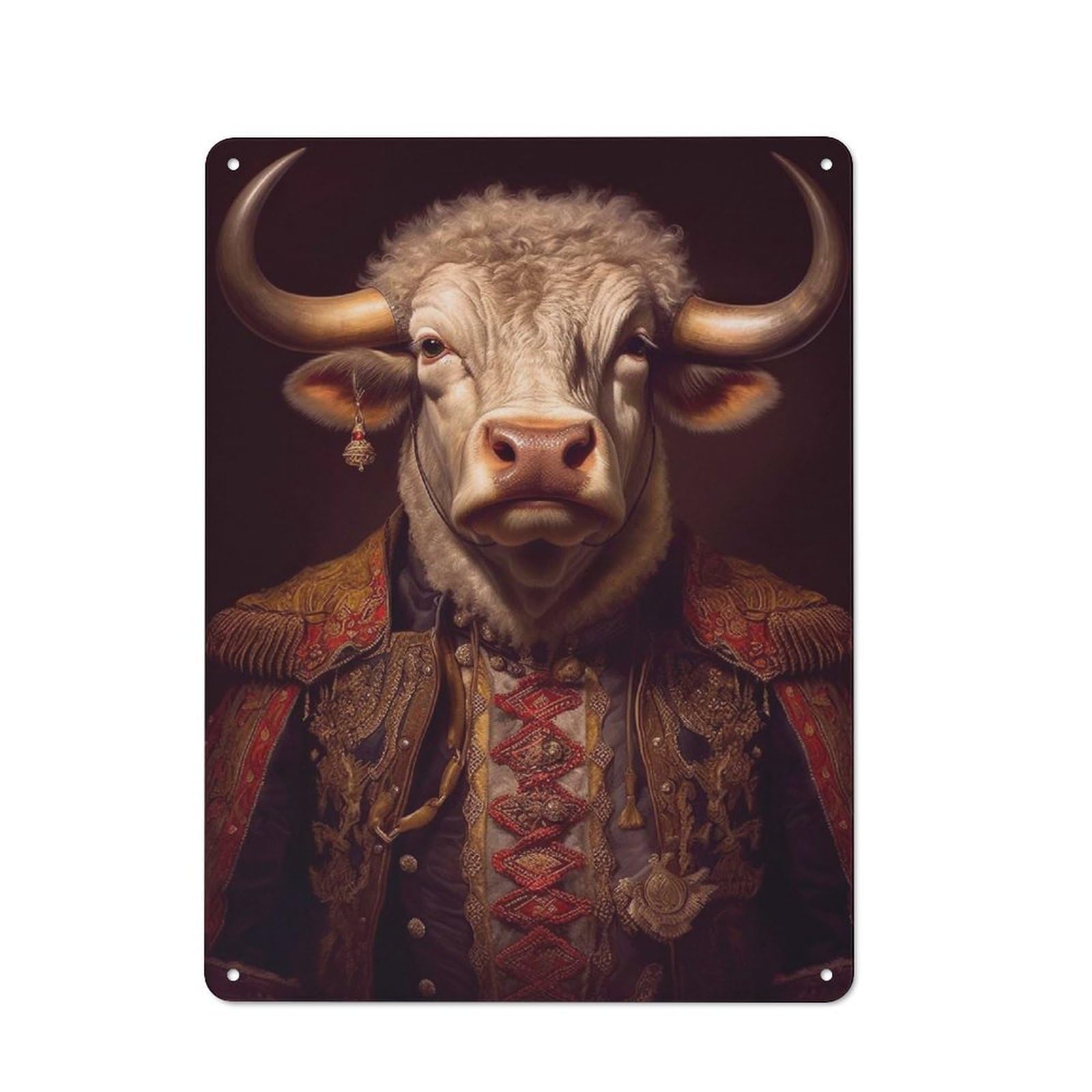 Junmoney Bull Poster Retro Printed Metal Sign 40X30cm For Kitchen Or Home Bar, For Garage, Workshop And Man Cave Decoration