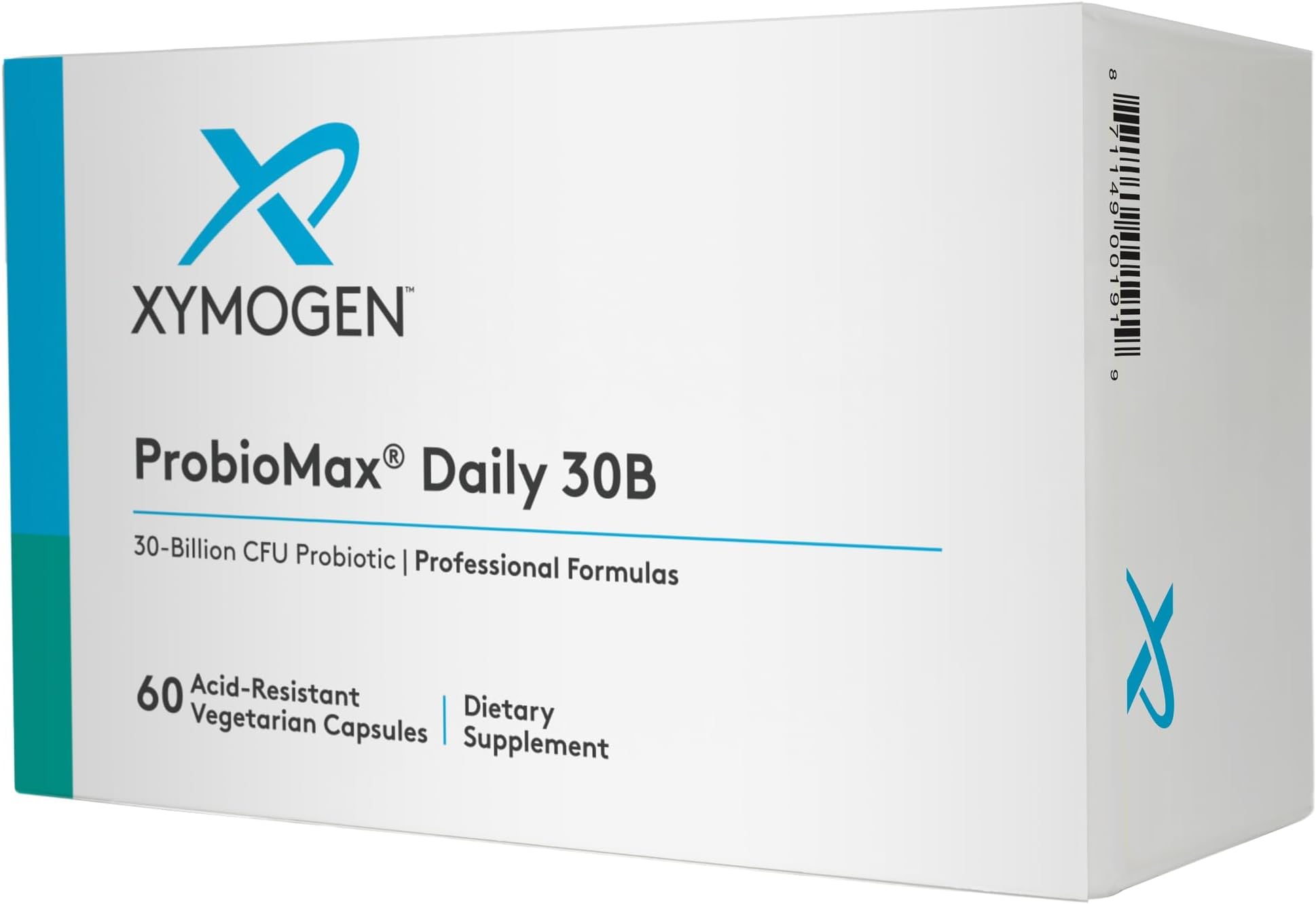 XYMOGEN ProbioMax Daily 30B - Probiotics for Digestive Health Support - Lactobacillus Acidophilus & Bifidobacterium Lactis HN019 - Vegetarian, Gluten-Free & Non-GMO - 60 Capsules