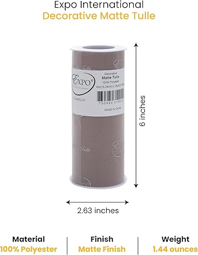 Miniatura 16 de Expo International Tul mate decorativo, tela de tul de poliéster ligero para tutús, disfraces y decoraciones de fiestas, lavable, fácil de usar, 6