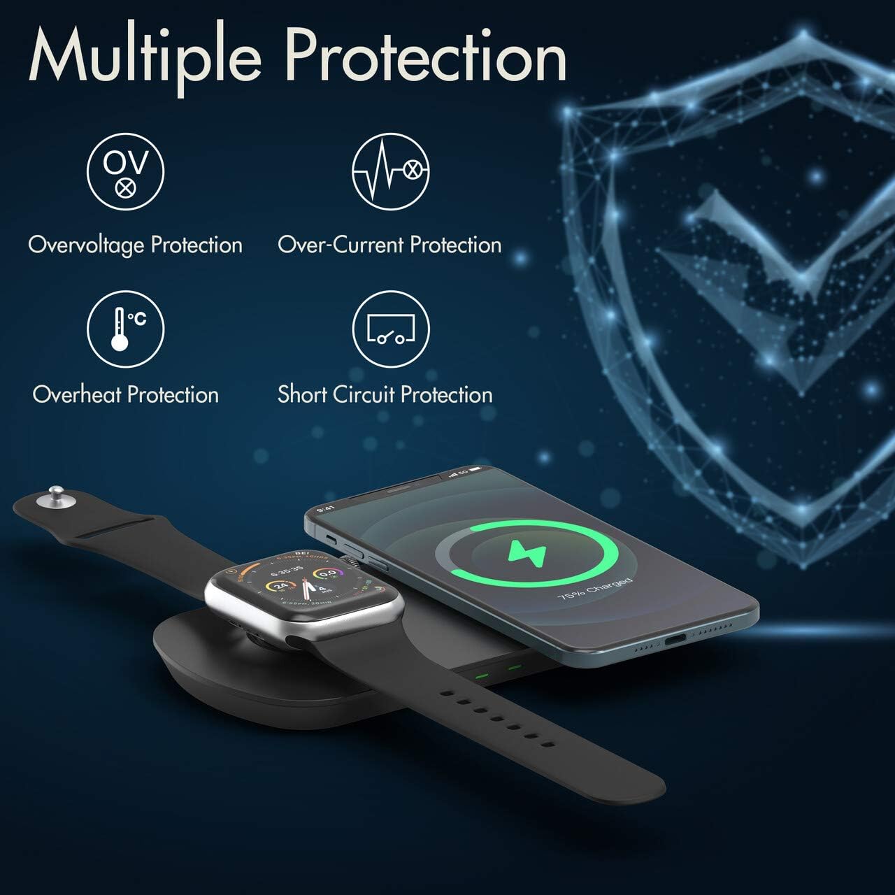 Best Deal Wireless Charging Station for Multiple Devices, 2-in-1 Qi-Certified Fast Wireless Charger Compatible with iPhone 12/12 mini/12 Pro, iWatch, AirPods and More(No AC Adapter) Best Deal Cheap 🛒 Wireless Charging Station for Multiple Devices, 2-in-1 Qi-Certified Fast Wireless Charger Compatible with iPhone 12/12 mini/12 Pro, iWatch, AirPods and More(No AC Adapter)