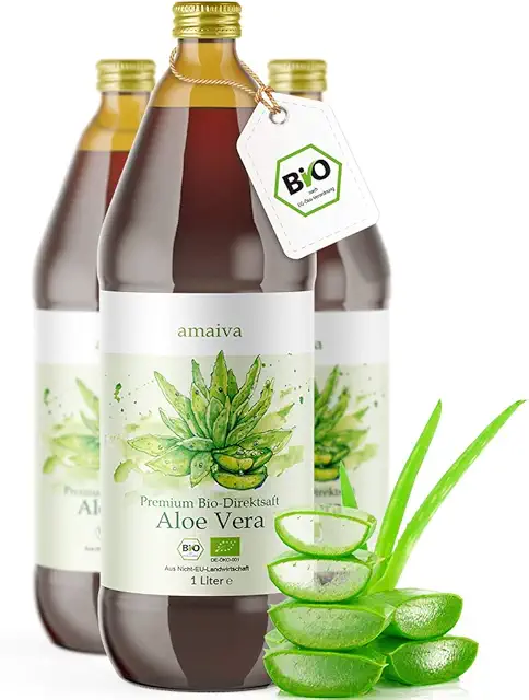 Organic Aloe Vera Juice 100% Pure - 3L Premium Direct Juice with 1200mg Aloverose