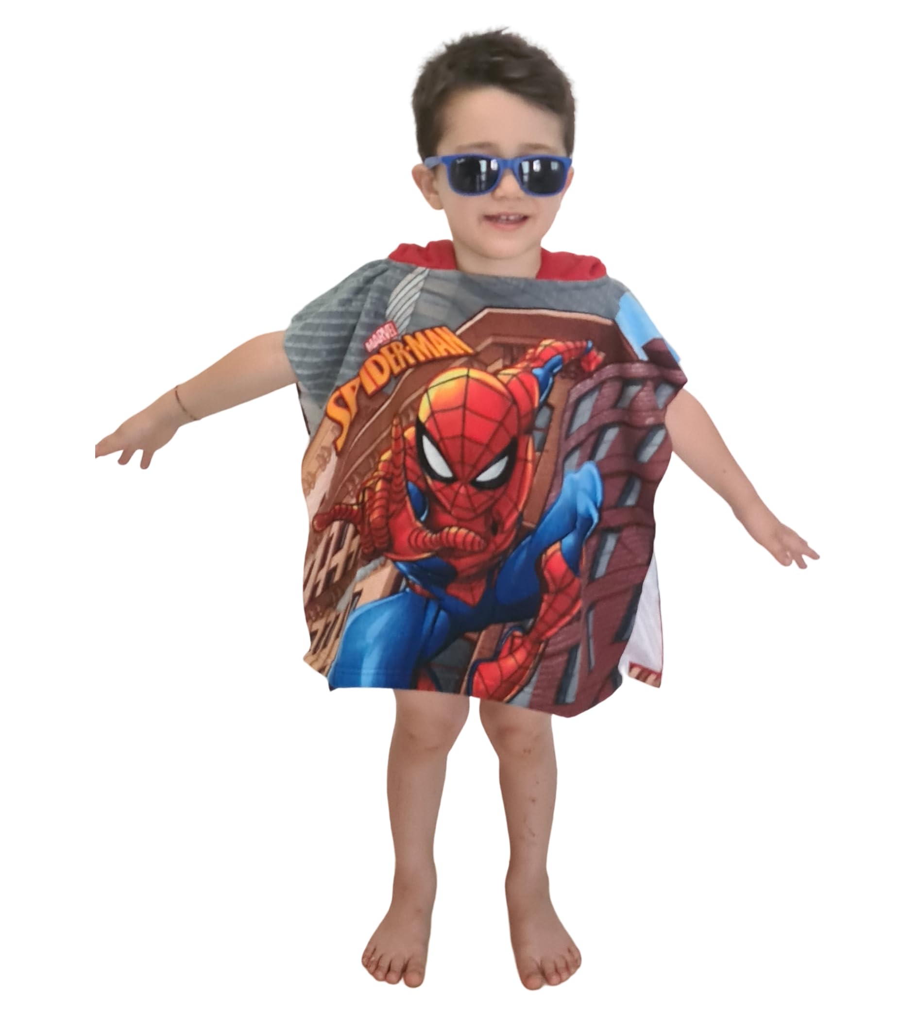 Poncho Asciugamano Spiderman | Microfibra 55x90 Cm | Ultra Assorbente | Per Mare E Piscina