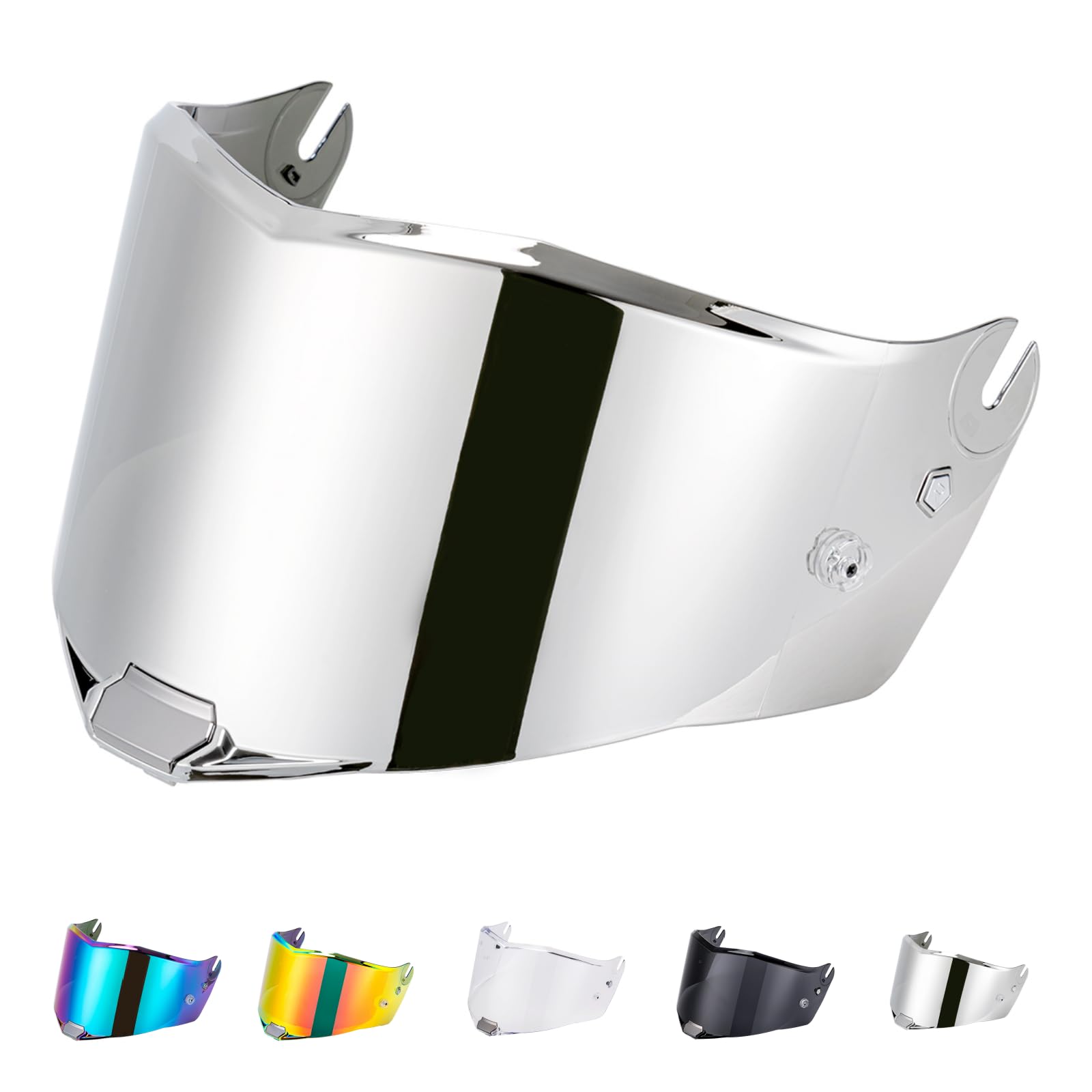 VCOROSMotorcycle Helmet Visor Replacement for LS2 FF805,Motorcycle Wind Shield Helmet,Lens Visor Full Face Helmet,Motorbike Helmet Accessories (Chrome Silver)