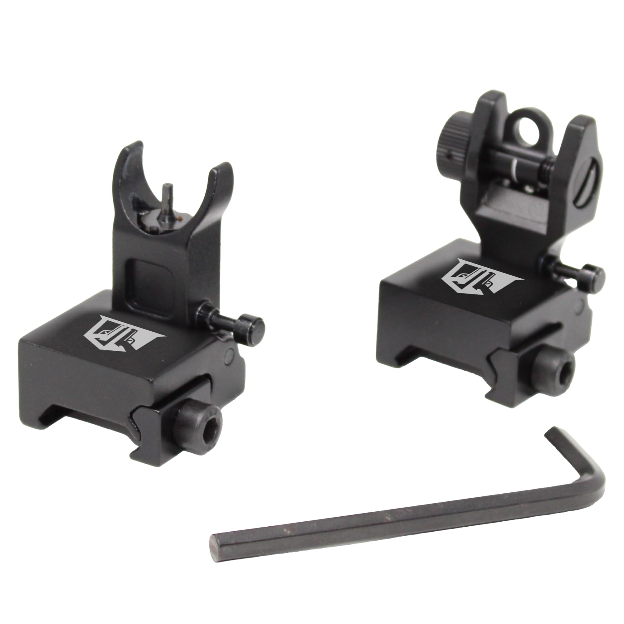 Flip Up Iron Sights - BUIS Flip Up Sights Rail Mounted - Front and Rear Sight Set