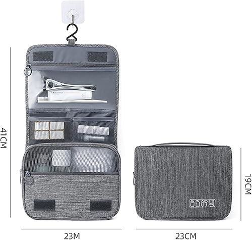 Miniatura 2 de Neceser para mujer, bolsa de aseo colgante grande para cosméticos, bolsa organizadora de viaje con gancho resistente para hombres y mujeres, bolsa