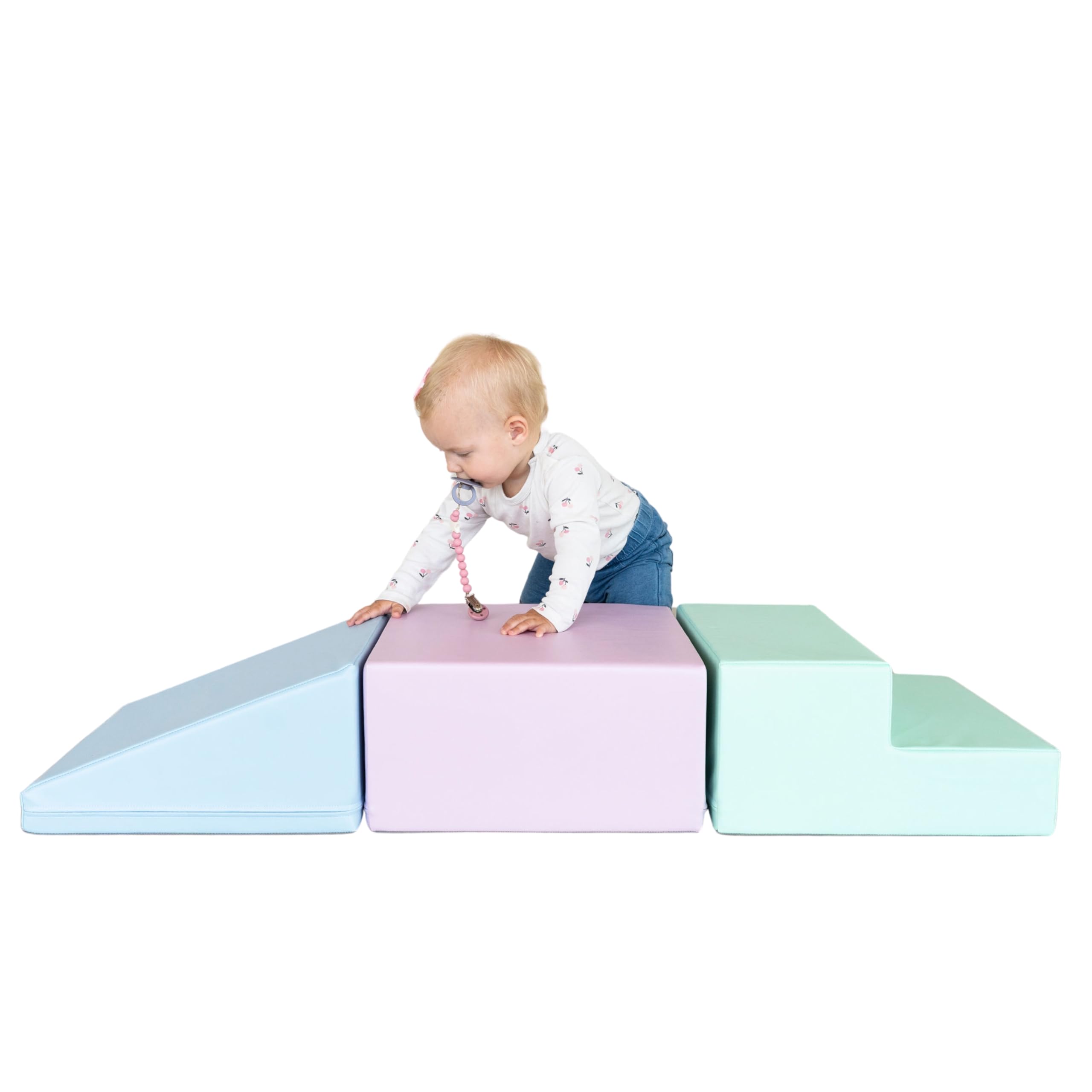 IGLU Soft Play Set of 3 Foam Blocks for Baby Climbing and Crawling Helper Activity Shape Toy (Pastel) โ image 1
