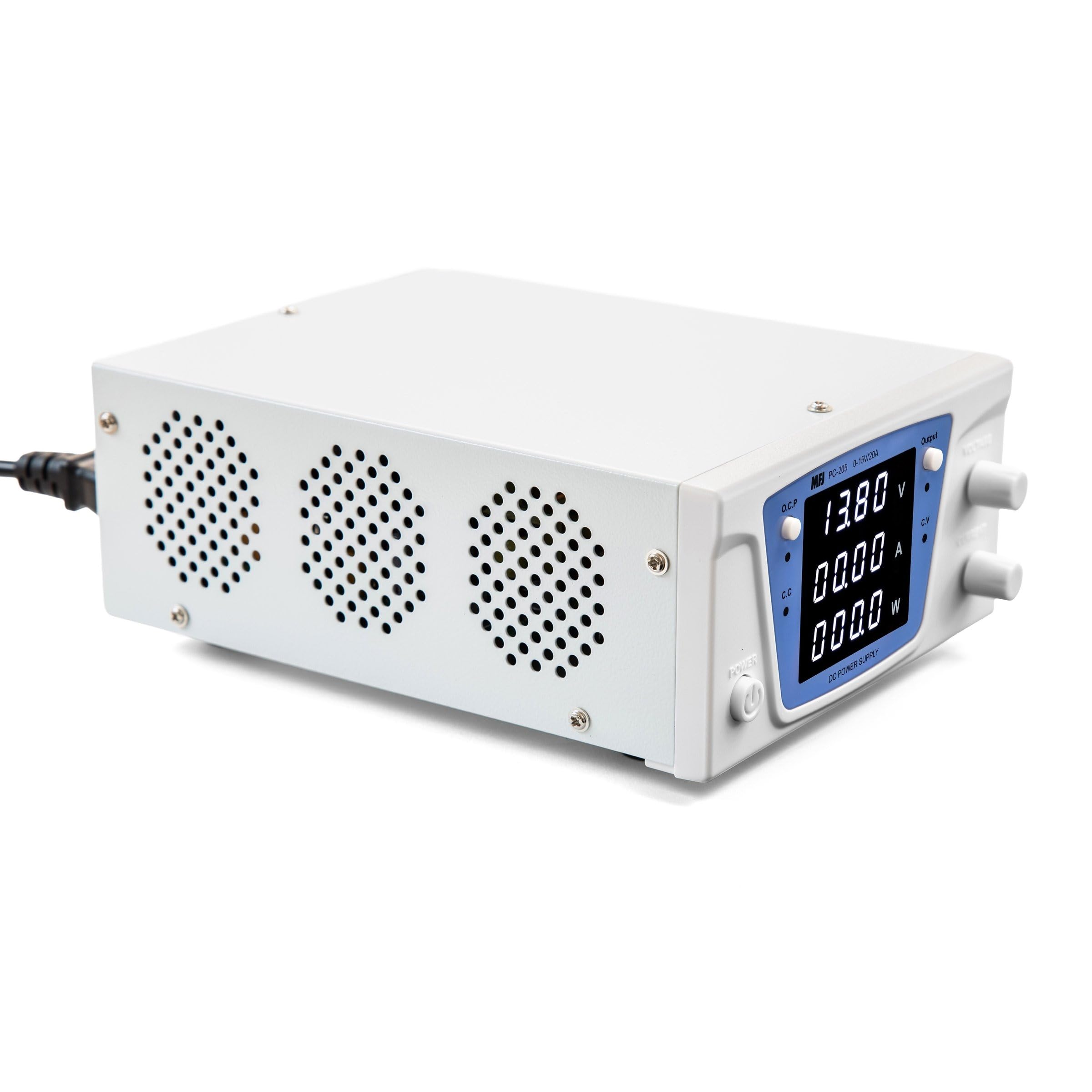 MFJ PC-205 Fuente de Alimentación Regulable 0-15V / 0-20A - Estabilizada con Pantalla Digital de 4 Dígitos y Protección contra Cortocircuitos