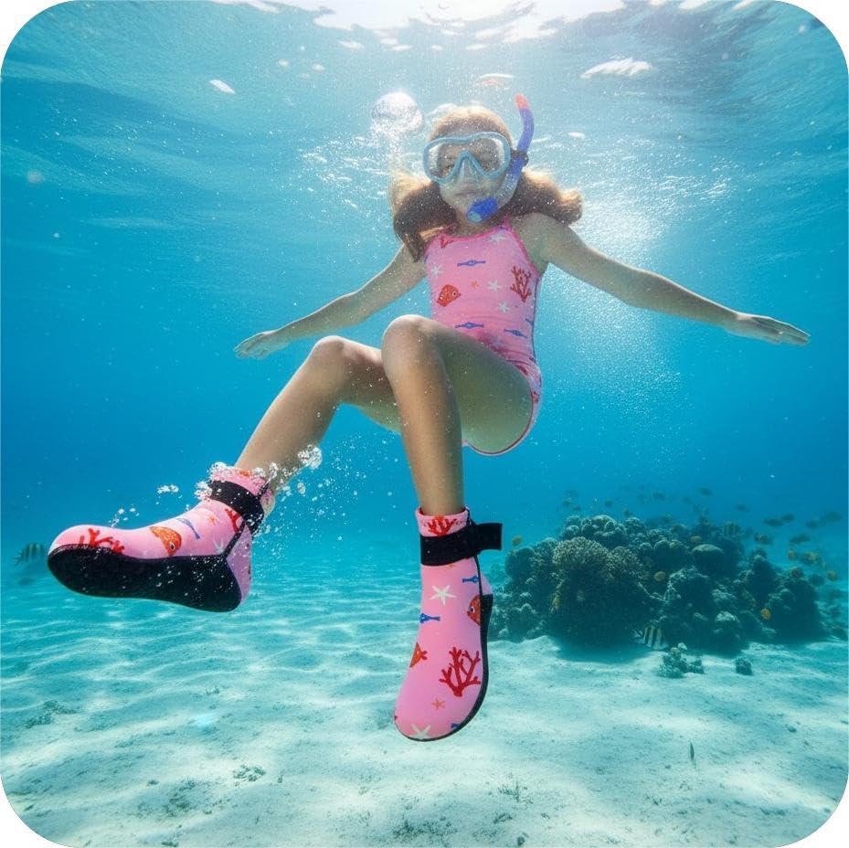 Gogokids 3mm Neoprene Wetsuit Socks for Kids, Keep Warm Toddler Water Socks, Anti-Scratch, Non-Slip, and Anti-Scald - Image 3