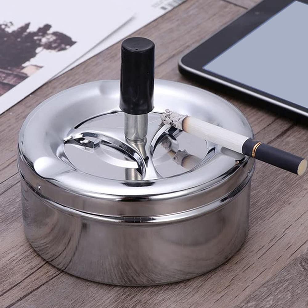 Cendrier En Métal Avec Fonction De Rotation Pour L'Intérieur Et L
