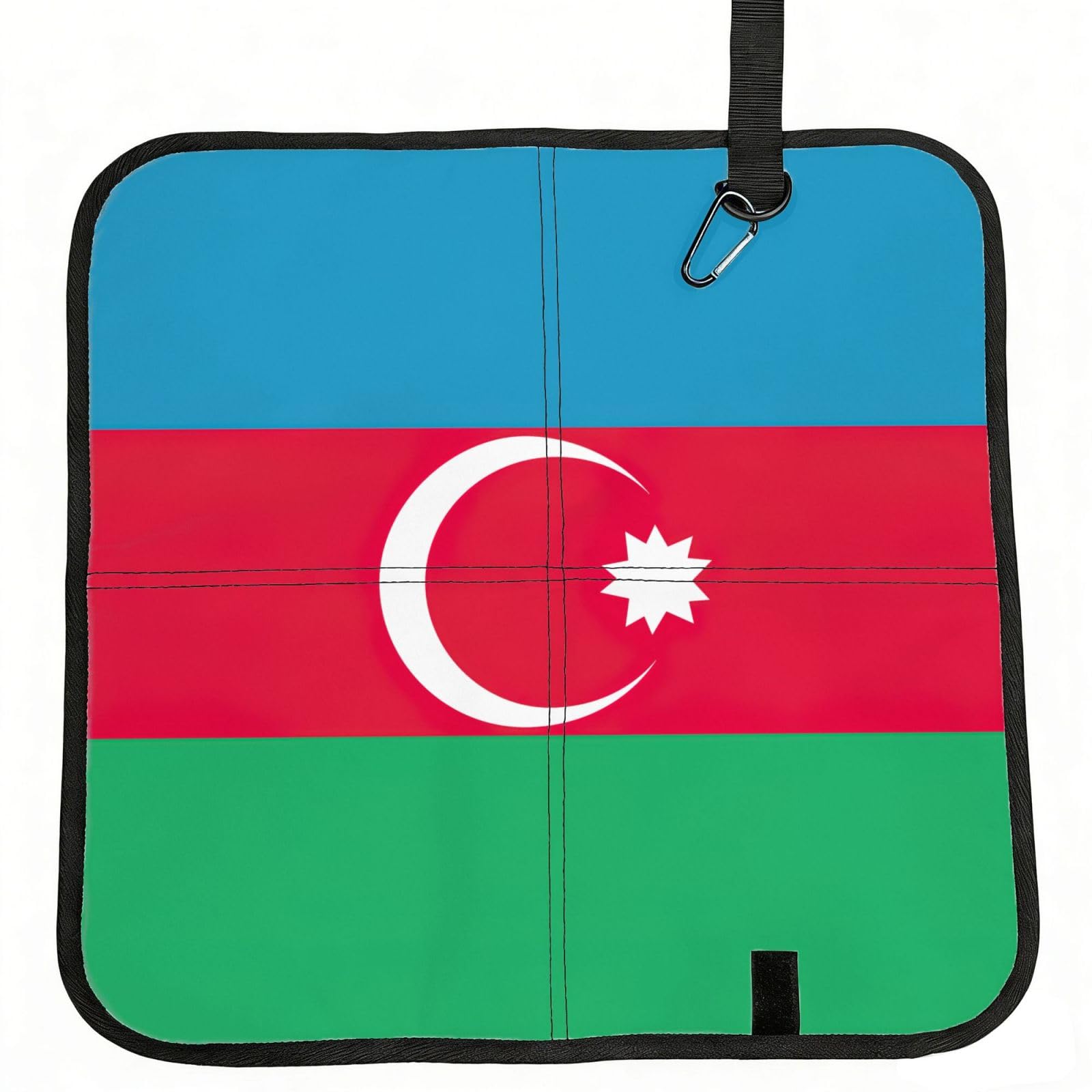 PPHGUT Flag Of Azerbaijan Print Foldable Seat Cushion Waterproof Portable Chair Pad Travel Outdoor Picnic Camping
