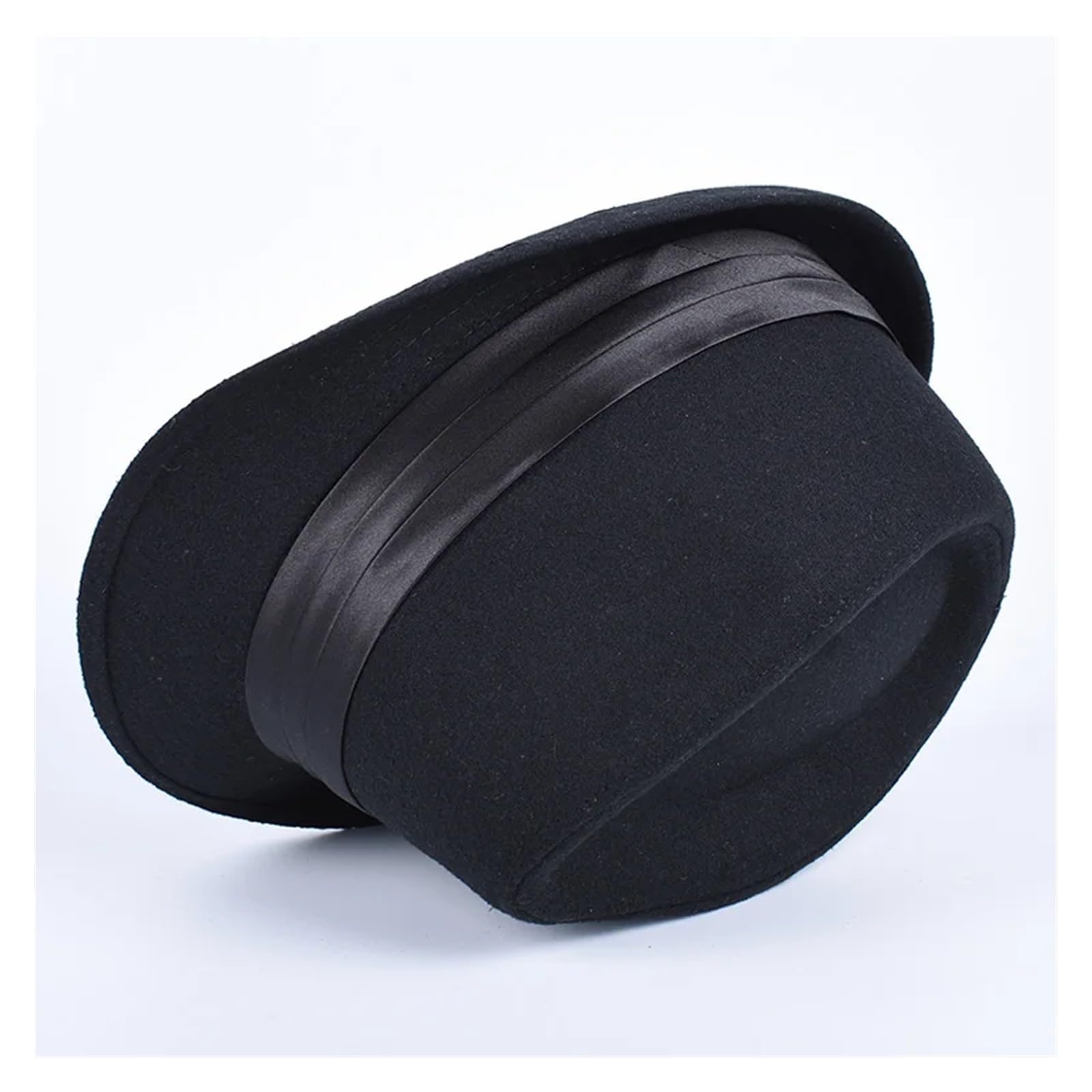 Fedora Uomo Cappello Classico da Uomo Fedora Cappello a Cilindro Trilby Casual a Maniche Corte Cappello Elegante con Nastro Jazz Cappello Fedora in Feltro Nero