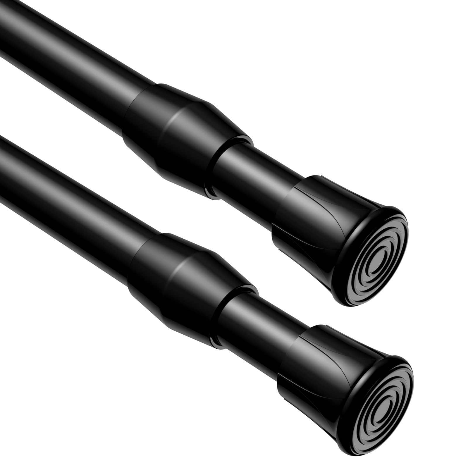 BSYXLSX Teleskopstange zum klemmen 30-50cm, Klemmstange für gardinen, Schwarz, für Tür, Fenster