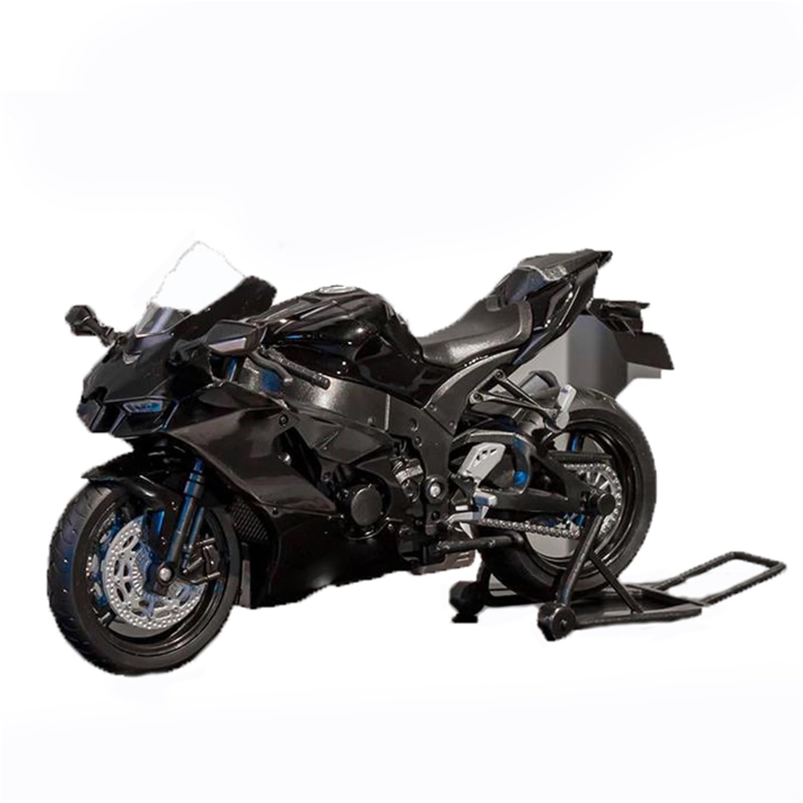 Modelo a Escala de Moto Juguetes De Motocicletas Todoterreno 1:12 para Kawasaki para Ninja ZX10R Serie Mini Moto Colección Maquetas(Nero)