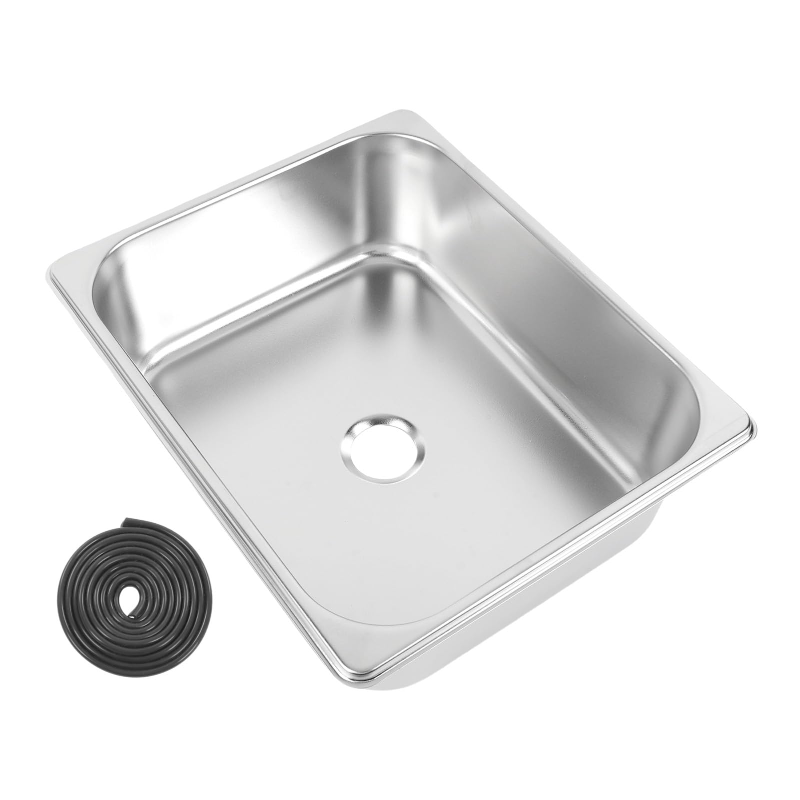 Barspüle aus Edelstahl, 32 x 26 x 9,9 cm, quadratisches Wohnmobil-Küchenbecken und Handwaschstation für Boot, Camping, Wohnmobil, LKW, 304-Edelstahlkonstruktion mit