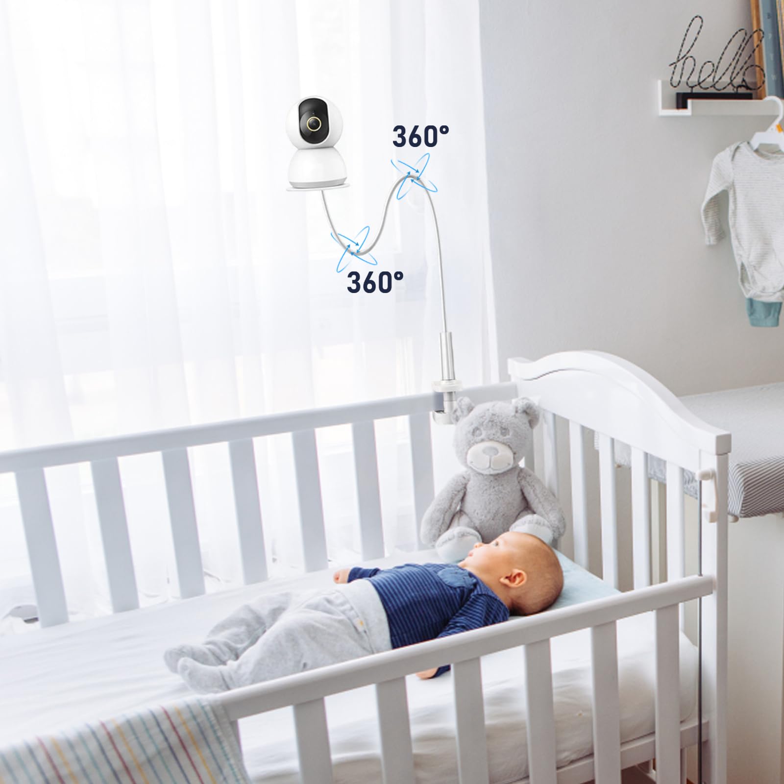 Supporto per Fotocamera per Baby Monitor, Supporto per Monitor più sicuro Baby, Montare la Mensola senza Forare Supporto Compatibile con la Maggior Parte dei Baby Monitor