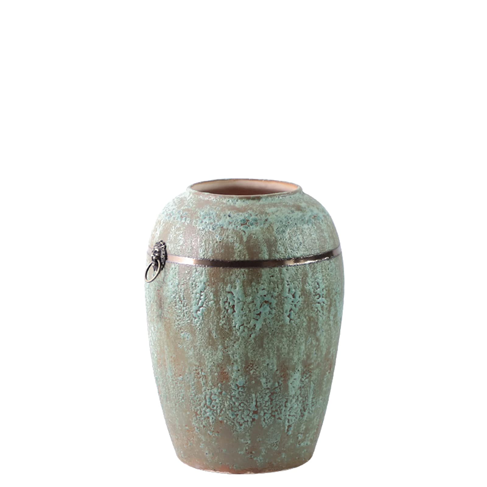 asdchZen Vintage Green Vase, Home Multifunctional Floor Vase Outdoor Patio Decorative Vase Large Ceramic Vase