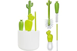 Cactus Baby Bottle Brush Set: Essential 4-Piece Cleaning Solution