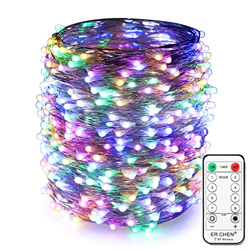 Er Chen Multicolor Fairy Lights Plug In, 66Ft 200 Led Starry String Lights Dimmable With Remote Control, Waterproof Copper Wire Decorative Lights For Bedroom, Patio, Garden, Yard, Party （Multicolor） #TOP17
