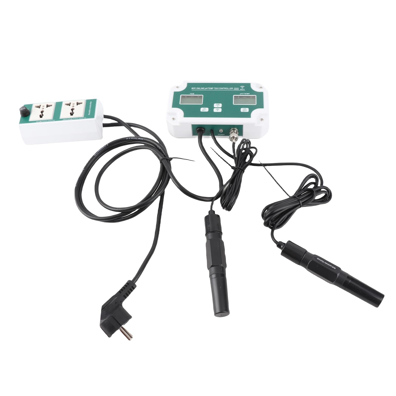 HUIOP Kontroler pH TDS Online WiFi WiFi Profesjonalny czujnik jakości wody pH/TDS/TEMP 3 w 1 Kontroler pH z gniazdem przekaźnikowym elektroda wymienna Sonda typu BNC Tester jakości