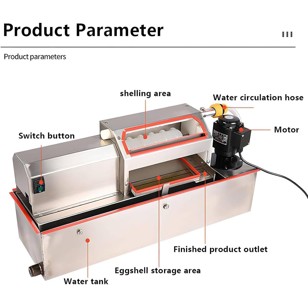 Coquille automatique d'oeufs de caille, machine à éplucher 70 kg/h, outil commercial en acier inoxydable pour œufs de caille